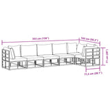 vidaXL Tuinbank Set met kussen 6 pcs Zwart Aluminium