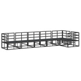 vidaXL Tuinbank Set met kussen 6 pcs Zwart Aluminium