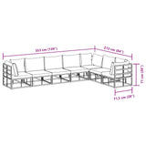vidaXL Tuinbank Set met kussen 7 pcs