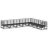 vidaXL Tuinbank Set met kussen 8 pcs Zwart Aluminium