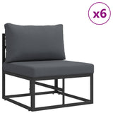 vidaXL Tuinbank Set met kussen 9 pcs Zwart Aluminium