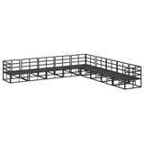 vidaXL Tuinbank Set met kussen 9 pcs Zwart Aluminium