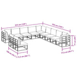 vidaXL Garden Sofa Set with Cushions 11 pcs Black Aluminium