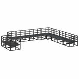 vidaXL Tuinbank Set met kussen 11 pcs Zwart Aluminium