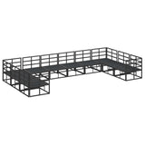 vidaXL Tuinbank Set met kussen 10 pcs Zwart Aluminium