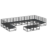 vidaXL Garden Sofa Set with cushions 12 pcs Black Aluminium