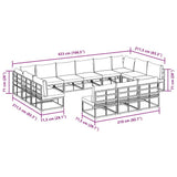 vidaXL Tuinbank Set met kussen 13 pcs Zwart Aluminium