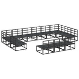 vidaXL Tuinbank Set met kussen 13 pcs Zwart Aluminium