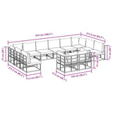 vidaXL Tuinbank Set met kussen 12 pcs Zwart Aluminium