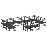 vidaXL Tuinbank Set met kussen 12 pcs Zwart Aluminium