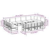 vidaXL Tuinbank Set met kussen 13 pcs Zwart Aluminium