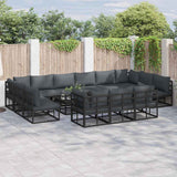 vidaXL Tuinbank Set met kussen 13 pcs Zwart Aluminium