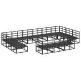 vidaXL Tuinbank Set met kussen 13 pcs Zwart Aluminium