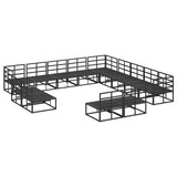 vidaXL Tuinbank Set met kussen 13 pcs Zwart Aluminium