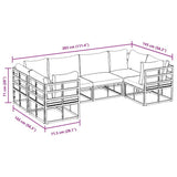 vidaXL Garden Bench Set with Cushion 6 pcs Black Aluminium