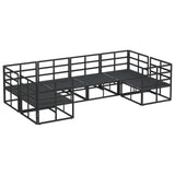 vidaXL Garden Bench Set with Cushion 6 pcs Black Aluminium