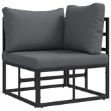 vidaXL Garden Bench Set with Cushion 6 pcs Black Aluminium