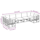 vidaXL Tuinbank Set met kussen 7 pcs Zwart Aluminium