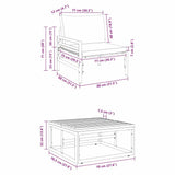 vidaXL Tuinbank Set met kussen 3 pcs Zwart Staal