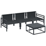 vidaXL Garden Bench Set with Cushion 3 pcs Black Steel