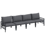 vidaXL Tuinbank Set met kussen 4 pcs Zwart Staal
