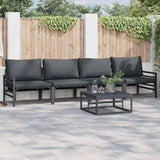 vidaXL Tuinbank Set met kussen 4 pcs Zwart Staal
