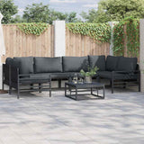 vidaXL Tuinbank Set met kussen 6 pcs Zwart Staal