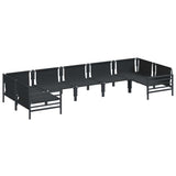 vidaXL Tuinbank Set met kussen 7 pcs Zwart Staal