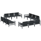 vidaXL Tuinbank Set met kussen 12 pcs Zwart Staal