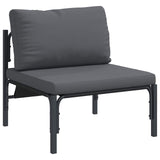 vidaXL Tuinbank Set met kussen 12 pcs Zwart Staal