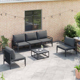vidaXL Tuinbank Set met kussen 5 pcs Zwart Staal