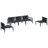 vidaXL Tuinbank Set met kussen 5 pcs Zwart Staal