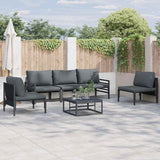 vidaXL Tuinbank Set met kussen 5 pcs Zwart Staal