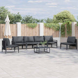 vidaXL Tuinbank Set met kussen 6 pcs Zwart Staal