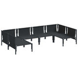 vidaXL Tuinbank Set met kussen 6 pcs Zwart Staal