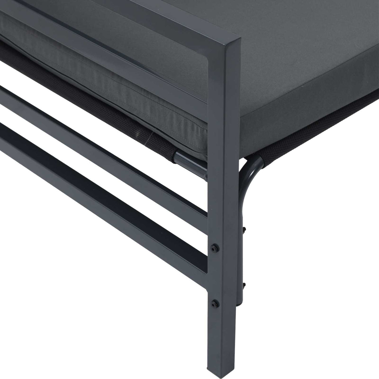 vidaXL Garden Bench Set with Cushion 5 pcs Black Steel