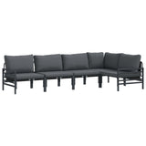 vidaXL Garden Bench Set with Cushion 5 pcs Black Steel