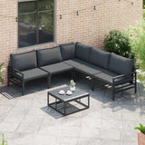 vidaXL Garden Bench Set with Cushion 5 pcs Black Steel