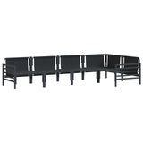 vidaXL Garden Bench Set with Cushion 5 pcs Black Steel