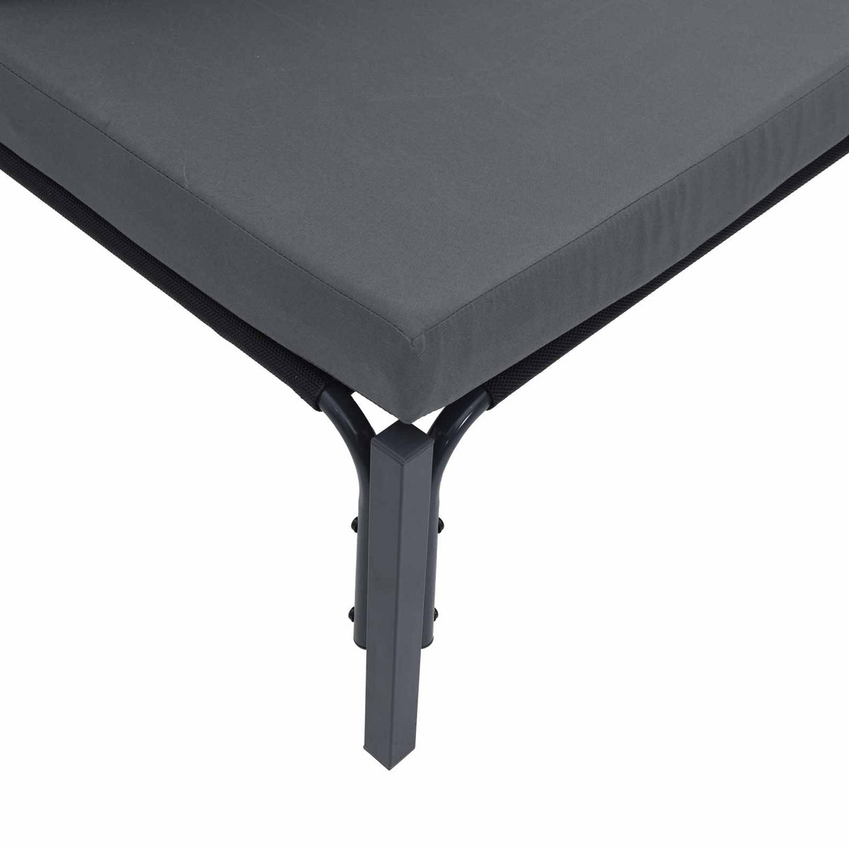 vidaXL Garden Bench Set with Cushion 5 pcs Black Steel