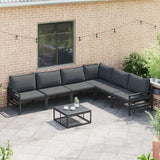 vidaXL Tuinbank Set met kussen 6 pcs Zwart Staal