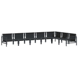 vidaXL Tuinbank Set met kussen 7 pcs Zwart Staal