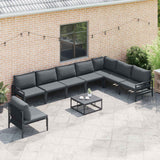 vidaXL Tuinbank Set met kussen Antraciet Staal