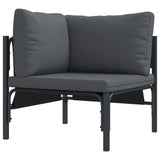 vidaXL Tuinbank Set met kussen 9 pcs Zwart Staal