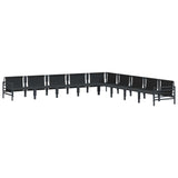 vidaXL Tuinbank Set met kussen 9 pcs Zwart Staal