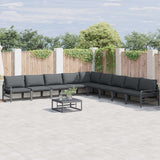 vidaXL Tuinbank Set met kussen 9 pcs Zwart Staal