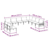 vidaXL Garden Bench Set Anthracite Steel