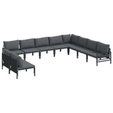 vidaXL Garden Bench Set Anthracite Steel