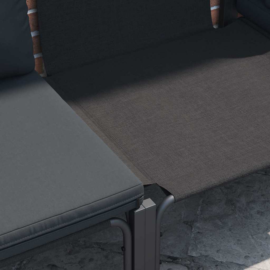 vidaXL Garden Bench Set Anthracite Steel