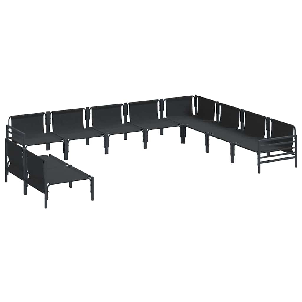 vidaXL Garden Bench Set Anthracite Steel